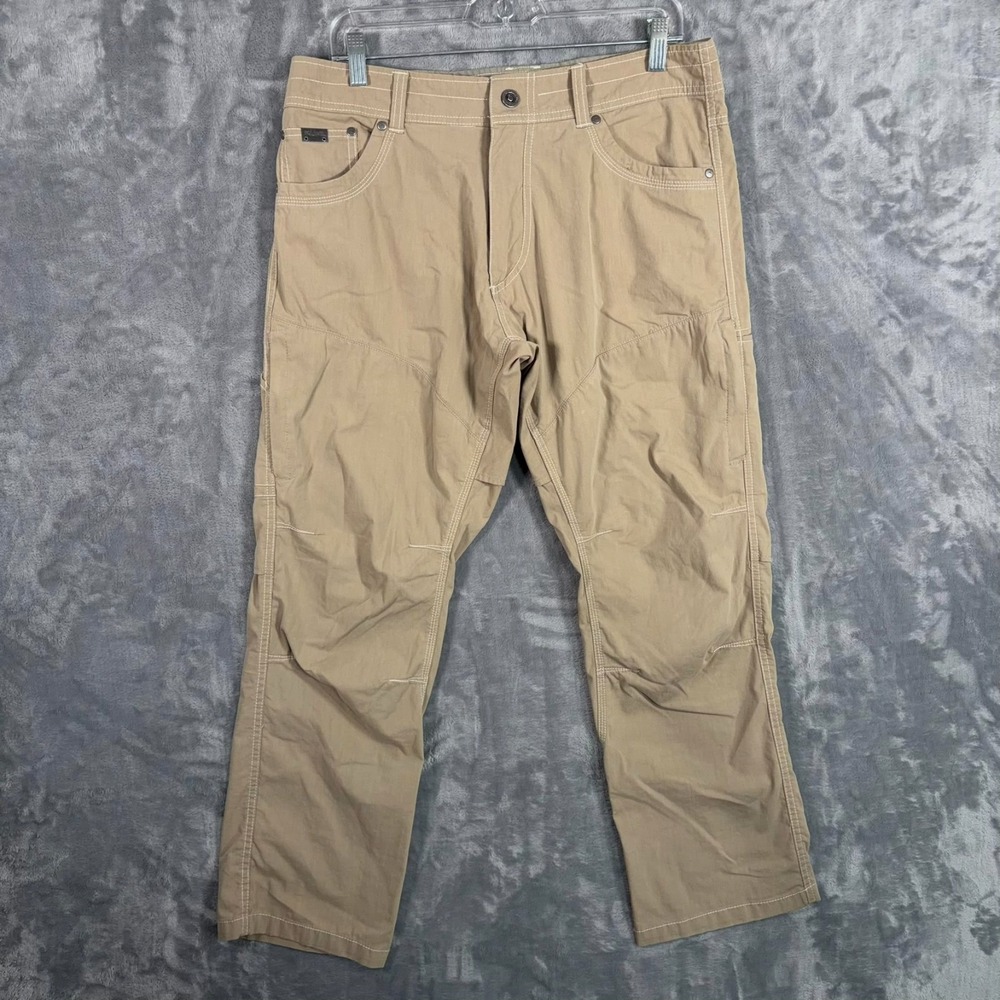 Kuhl Konfidant Air Pants Mens 33x28 Beige Hiking Outdoors Straight Lightweight